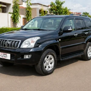 Toyota Land Cruiser Prado GX black rear spare wheel — 4x4 rental Yaoundé L & D Automobile